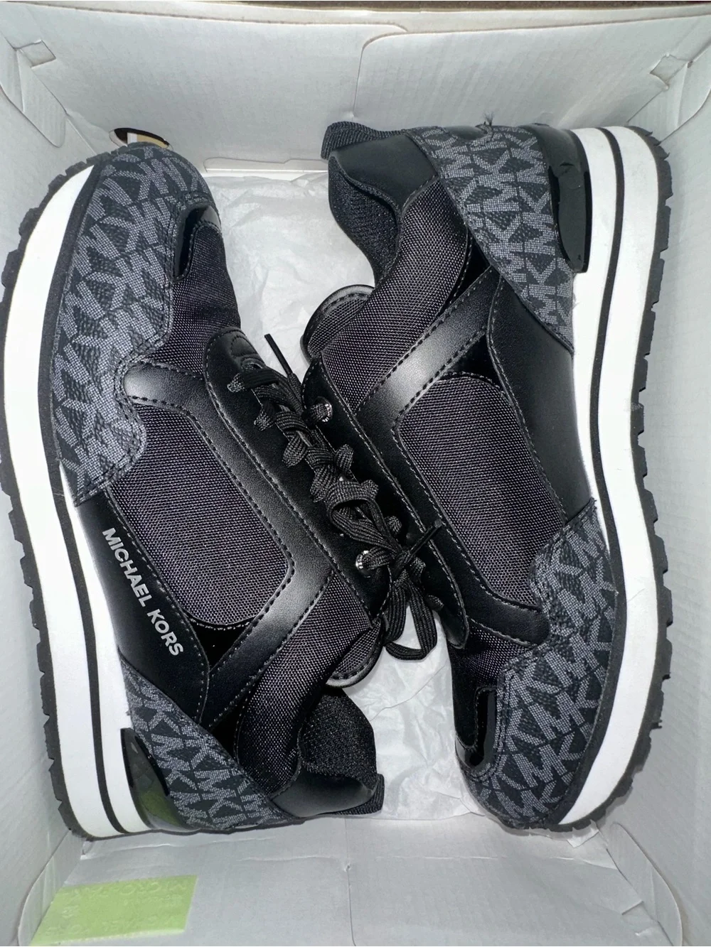 Michael Kors Maddy Trainer Black Canvas Shoes